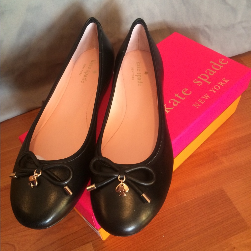 Black Kate Spade Ballet Flats